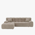 SERENA Canapé d'angle tissu bouclette beige foncé - Angle gauche