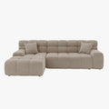 SERENA Canapé d'angle tissu bouclette beige foncé - Angle gauche