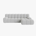 SERENA Canapé d'angle tissu bouclette gris clair - Angle droit