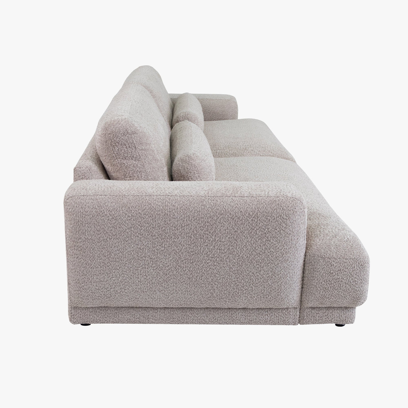 SEYA Canapé 3 places en tissu bouclette beige foncé - Canapés fixes - Mobilier Deco