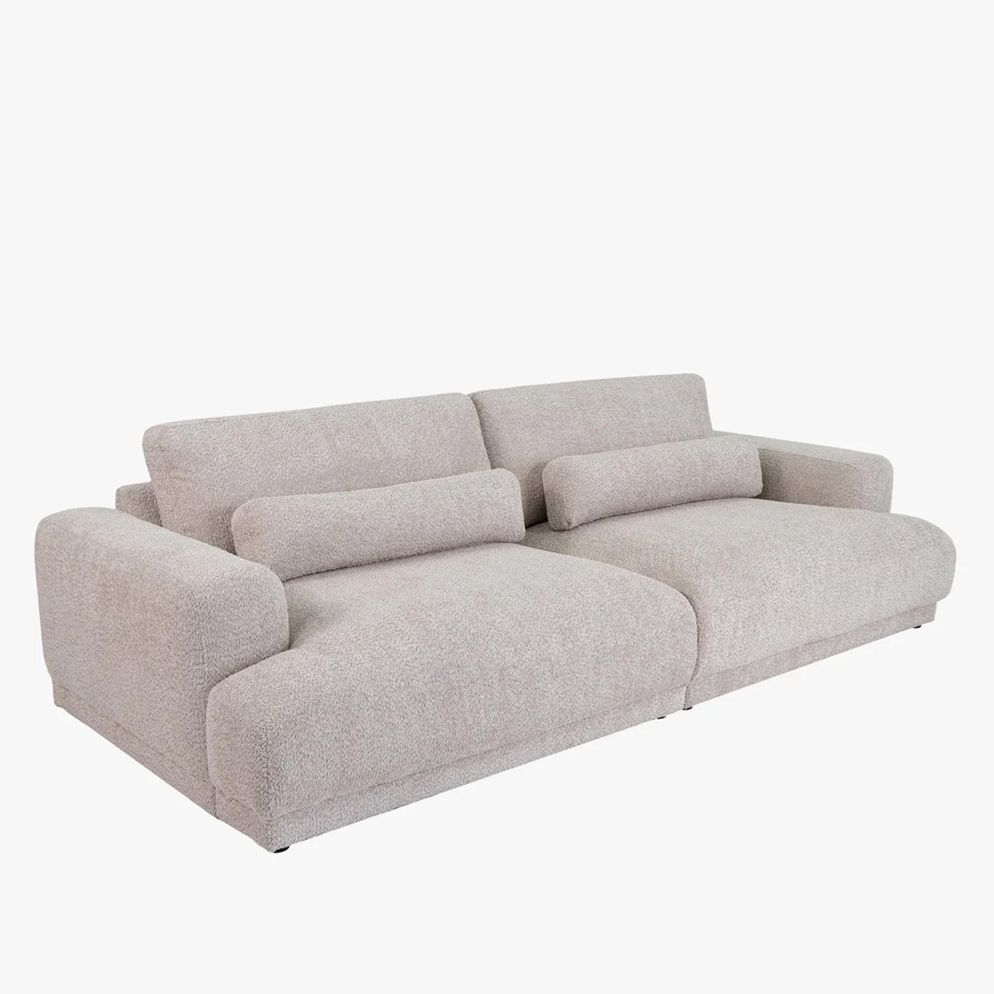 SEYA Canapé 3 places en tissu bouclette beige foncé - Canapés fixes - Mobilier Deco