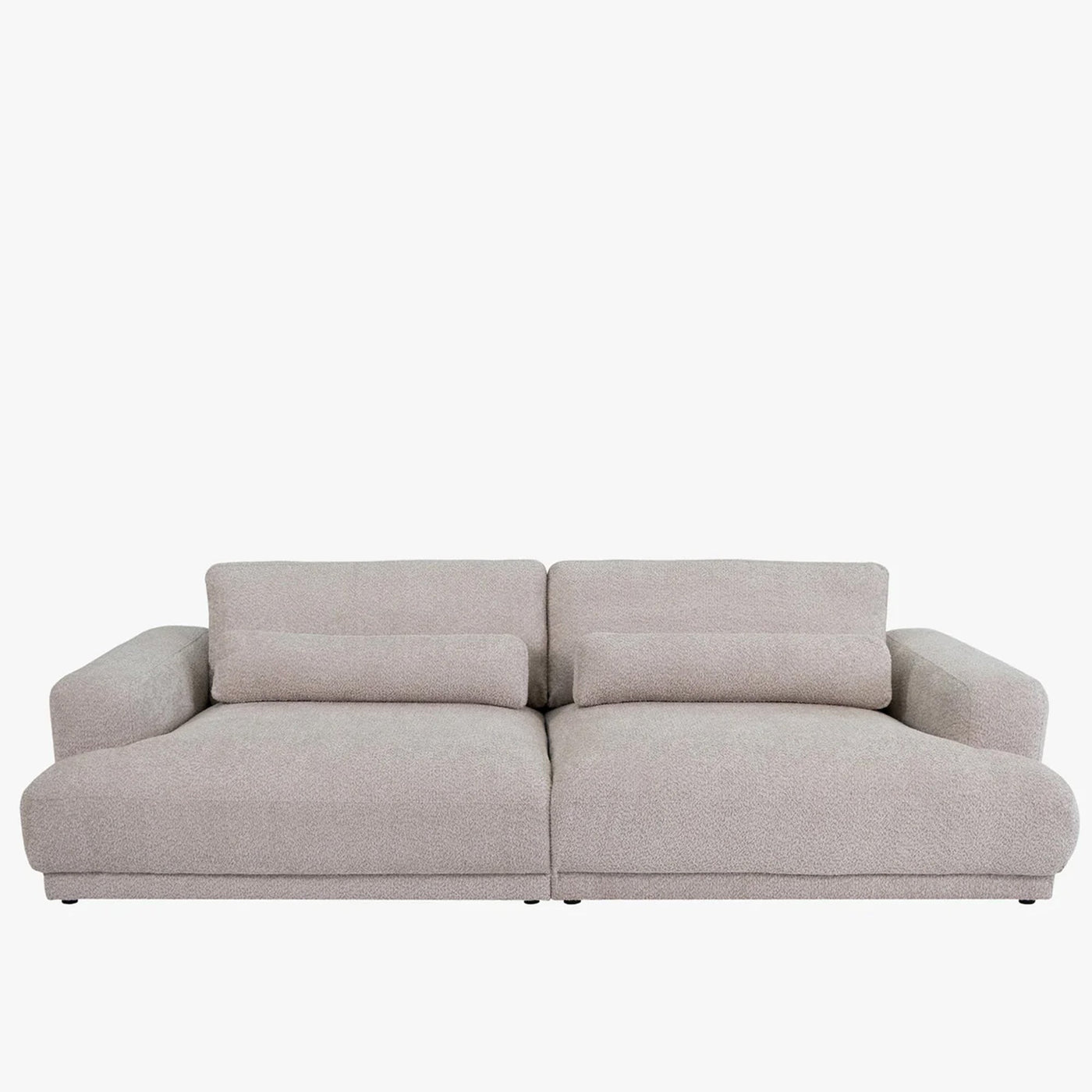 SEYA Canapé 3 places en tissu bouclette beige foncé - Canapés fixes - Mobilier Deco