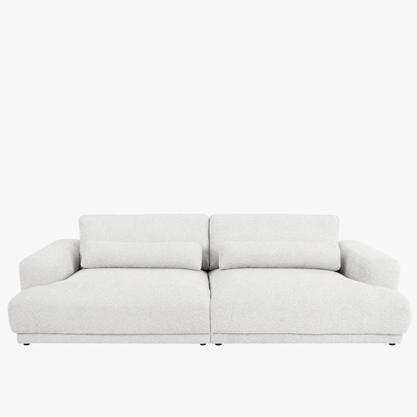 SEYA Canapé 3 places en tissu bouclette blanc écru - Canapés fixes - Mobilier Deco