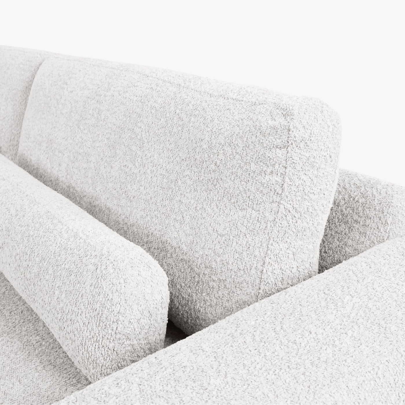SEYA Canapé 3 places en tissu bouclette blanc écru - Canapés fixes - Mobilier Deco