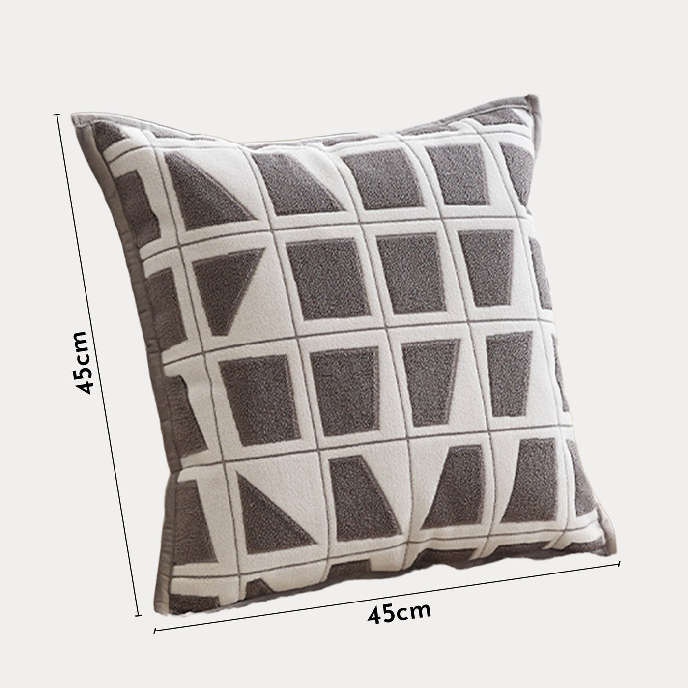 SHAYZ Coussin carré en tissu à motifs blanc et gris 45x45 cm - Coussins - Mobilier Deco