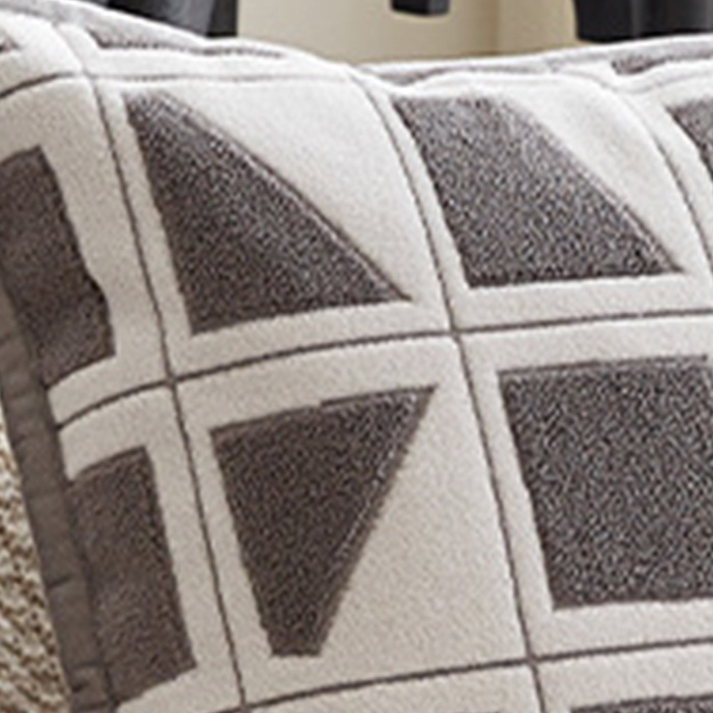 SHAYZ Coussin carré en tissu à motifs blanc et gris 45x45 cm - Coussins - Mobilier Deco
