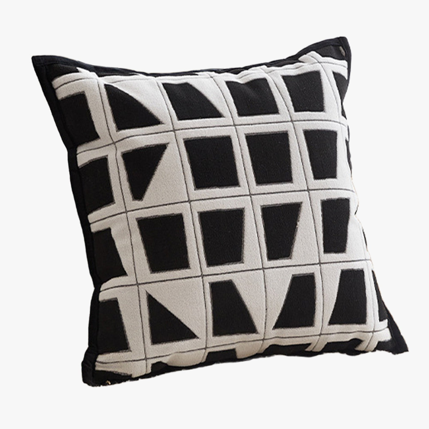 SHAYZ Coussin carré en tissu à motifs blanc et noir 45x45 cm - Coussins - Mobilier Deco