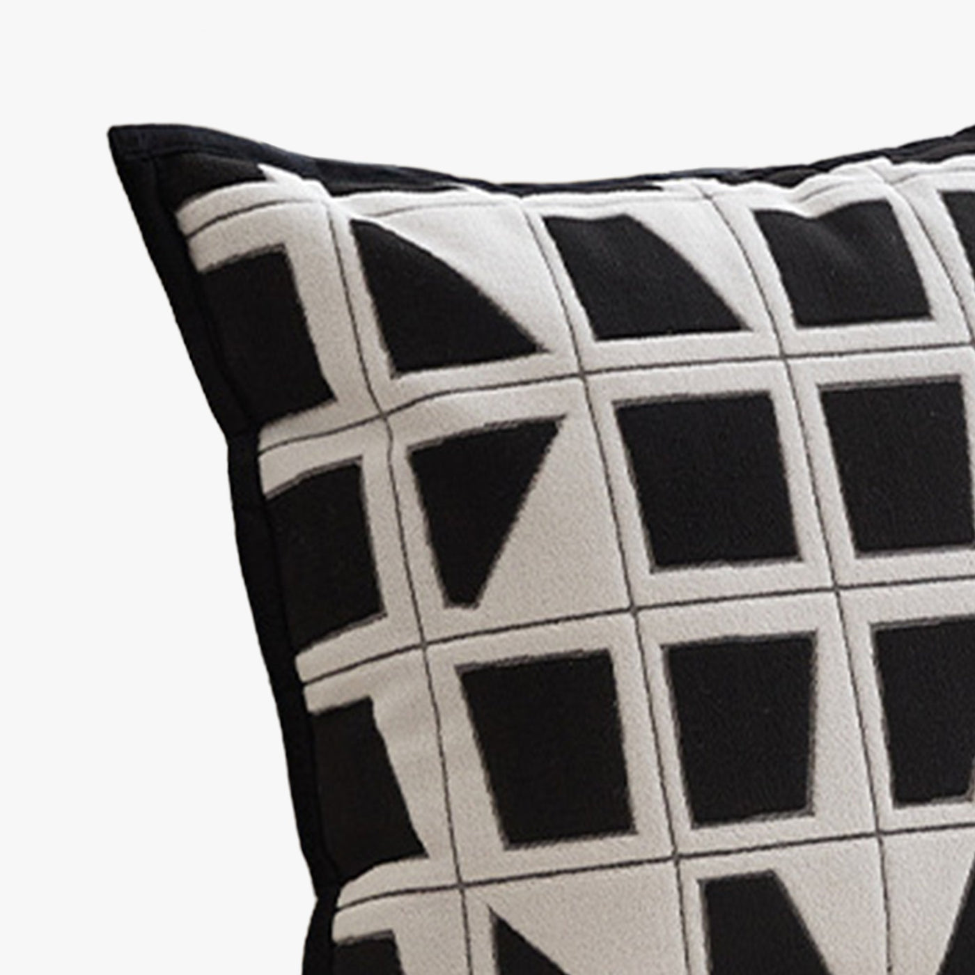 SHAYZ Coussin carré en tissu à motifs blanc et noir 45x45 cm - Coussins - Mobilier Deco