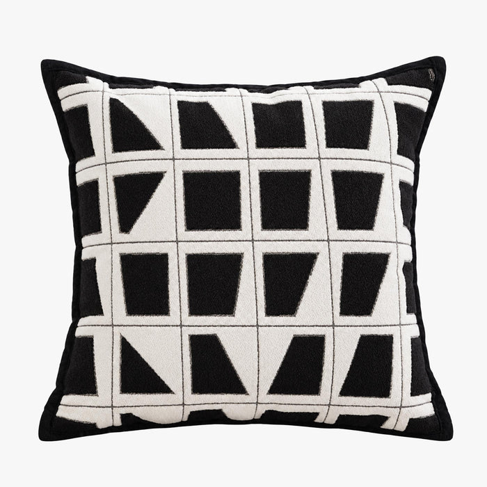 SHAYZ Coussin carré en tissu à motifs blanc et noir 45x45 cm – Coussins – vue 2