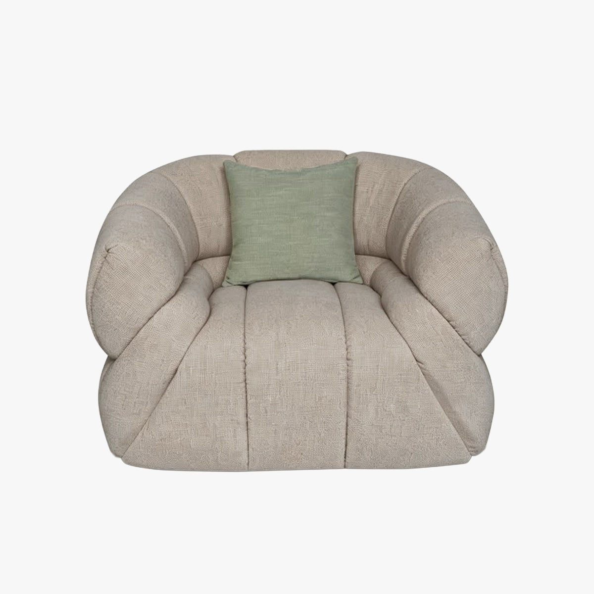 SIENA Fauteuil en tissu taupe - Fauteuils - Mobilier Deco