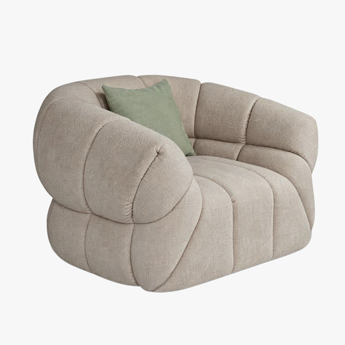 SIENA Fauteuil en tissu taupe - Fauteuils - Mobilier Deco