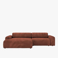 SOFIA Canapé d'angle en velours gros côtelé terracotta - Angle gauche