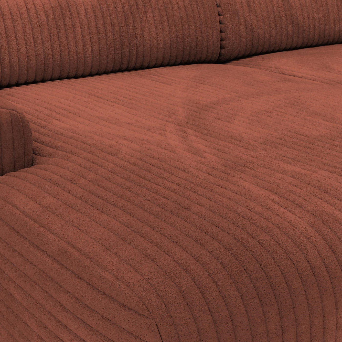 SOFIA Canapé d'angle en velours gros côtelé terracotta - Angle gauche - Canapés d'angle - Mobilier Deco