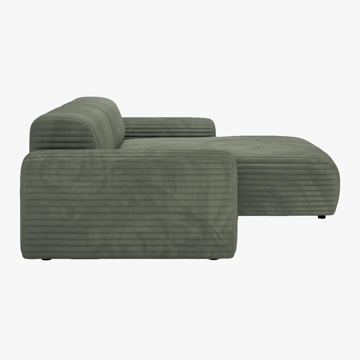 SOFIA Canapé d'angle en velours gros côtelé vert - Angle droit - Canapés d'angle - Mobilier Deco