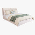 SORA Lit double en tissu beige avec coffre 160x200 cm