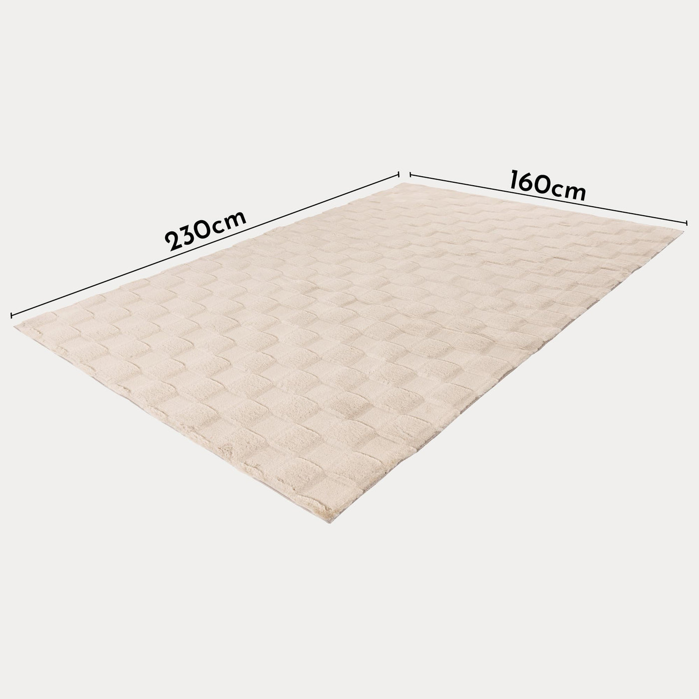 SOUL Tapis tissu doux à motif en relief beige - 160x230 cm - Tapis - Mobilier Deco