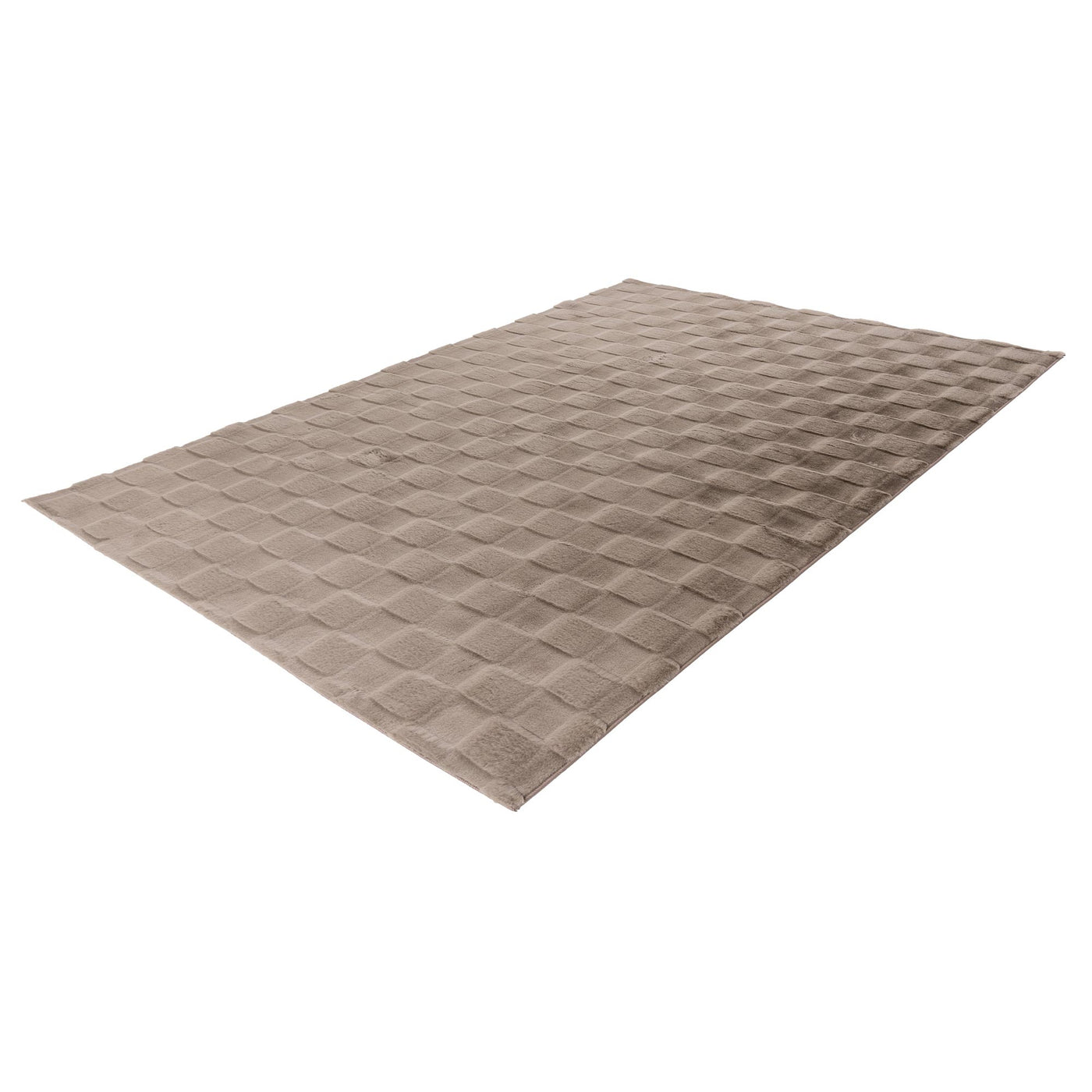 SOUL Tapis tissu doux à motif en relief taupe - 160x230 cm - Tapis - Mobilier Deco