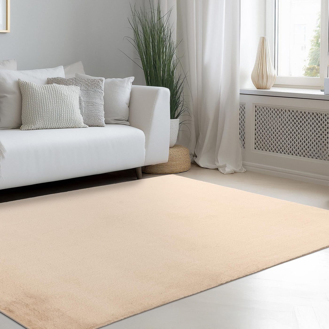 SPIRIT Tapis en tissu doux beige - 160x230 cm - Tapis - Mobilier Deco