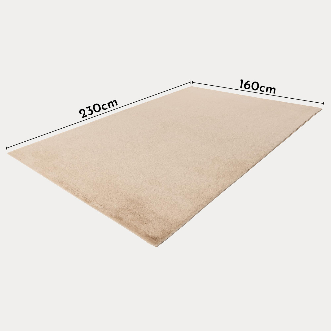 SPIRIT Tapis en tissu doux beige - 160x230 cm - Tapis - Mobilier Deco