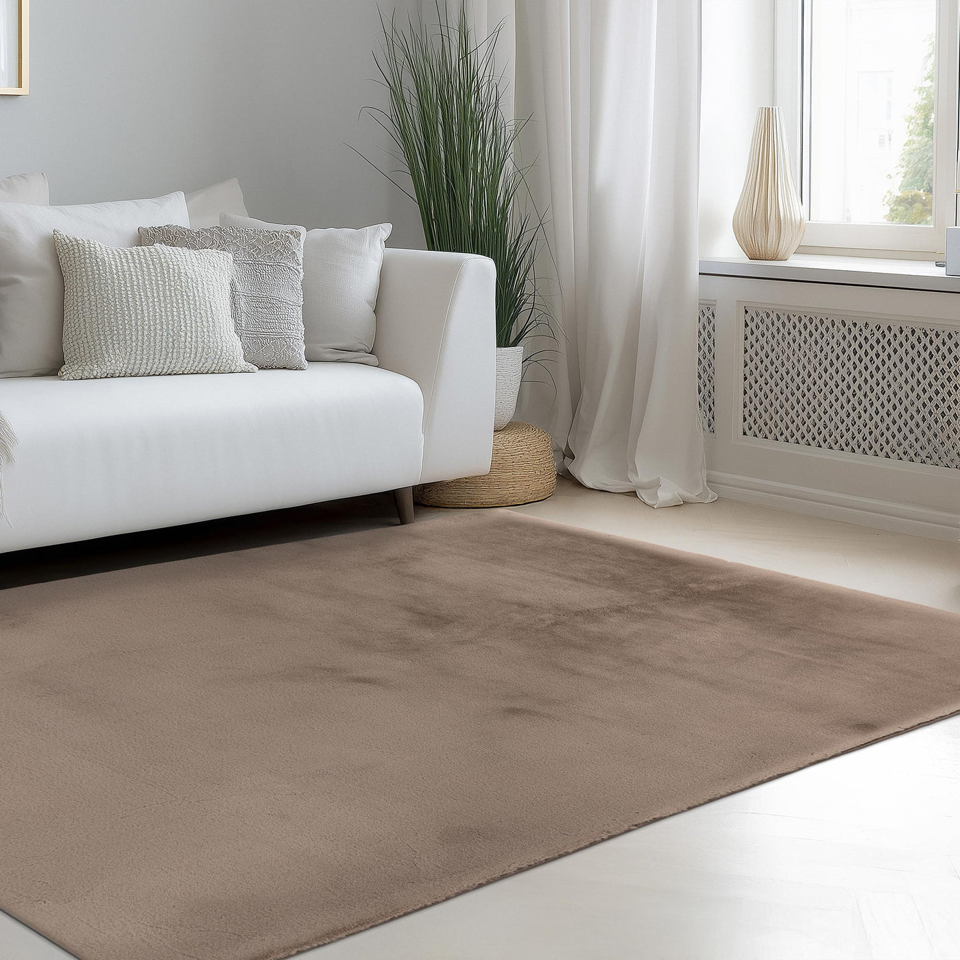 SPIRIT Tapis en tissu doux taupe - 160x230 cm - Tapis - Mobilier Deco