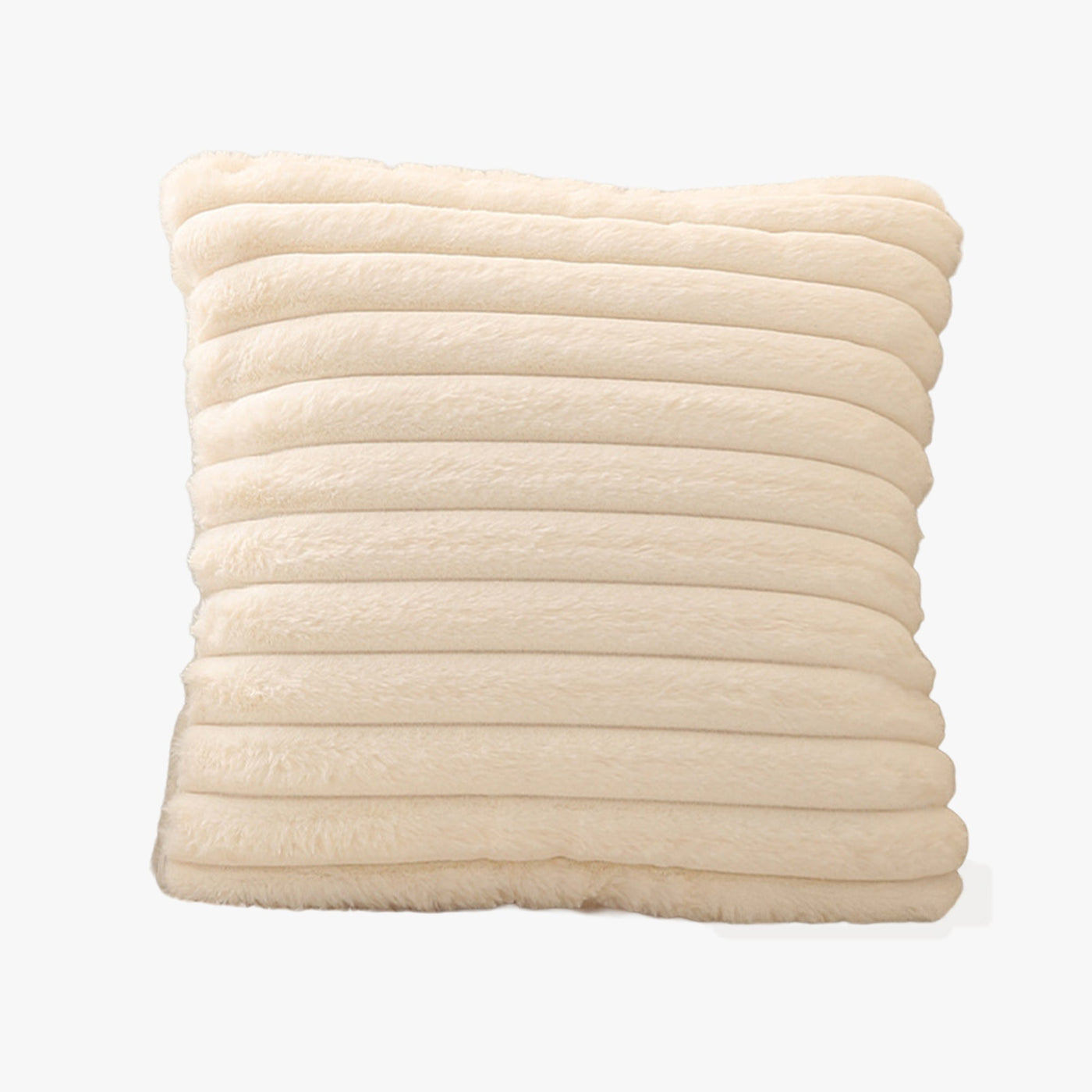 STANLY Coussin carré en tissu côtelé beige 43x43 cm - Coussins - Mobilier Deco