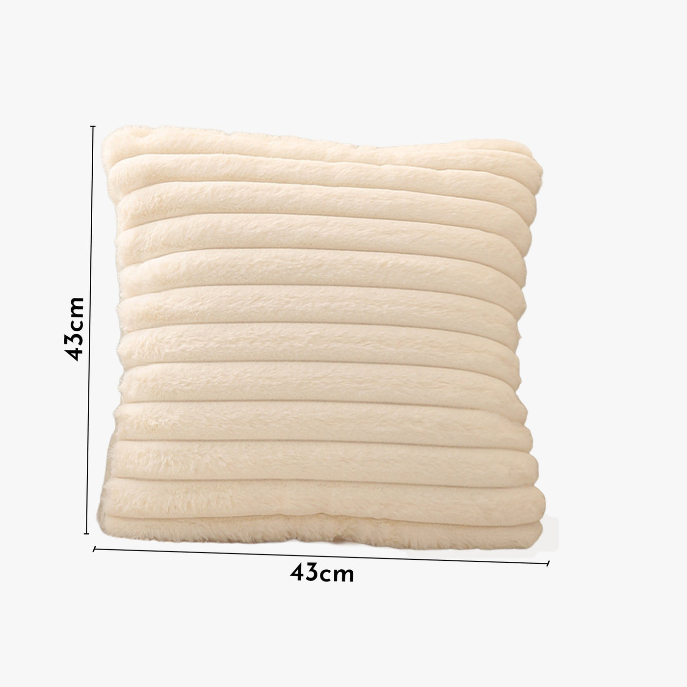 STANLY Coussin carré en tissu côtelé beige 43x43 cm - Coussins - Mobilier Deco