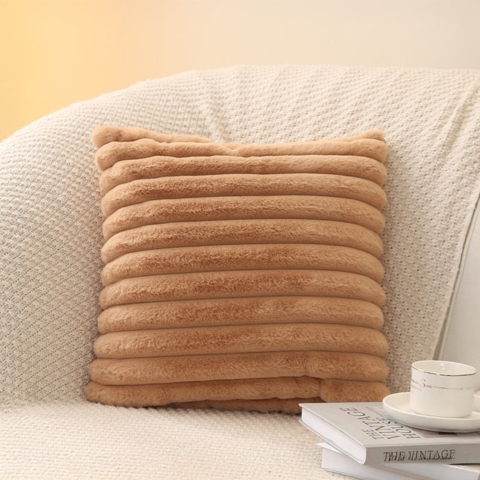 STANLY Coussin carré en tissu côtelé camel 43x43 cm – Coussins Mobilier Deco