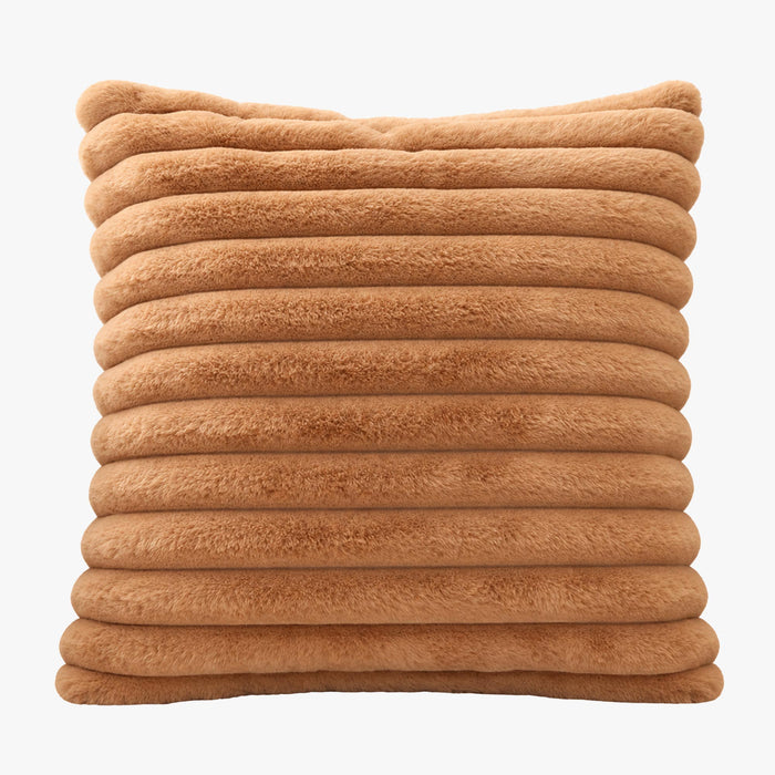 STANLY Coussin carré en tissu côtelé camel 43x43 cm – Coussins – vue 2