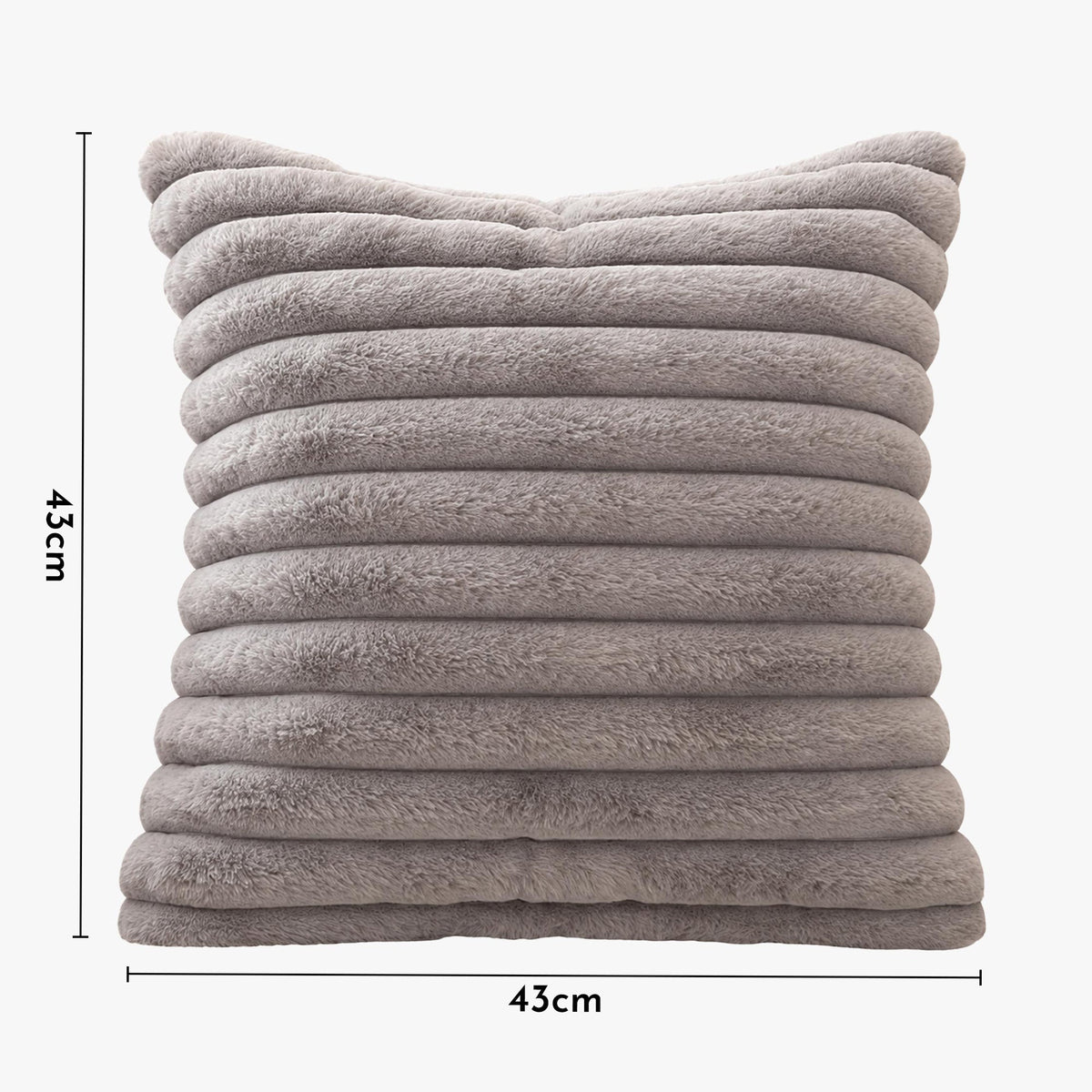 STANLY Coussin carré en tissu côtelé gris 43x43 cm - Coussins - Mobilier Deco