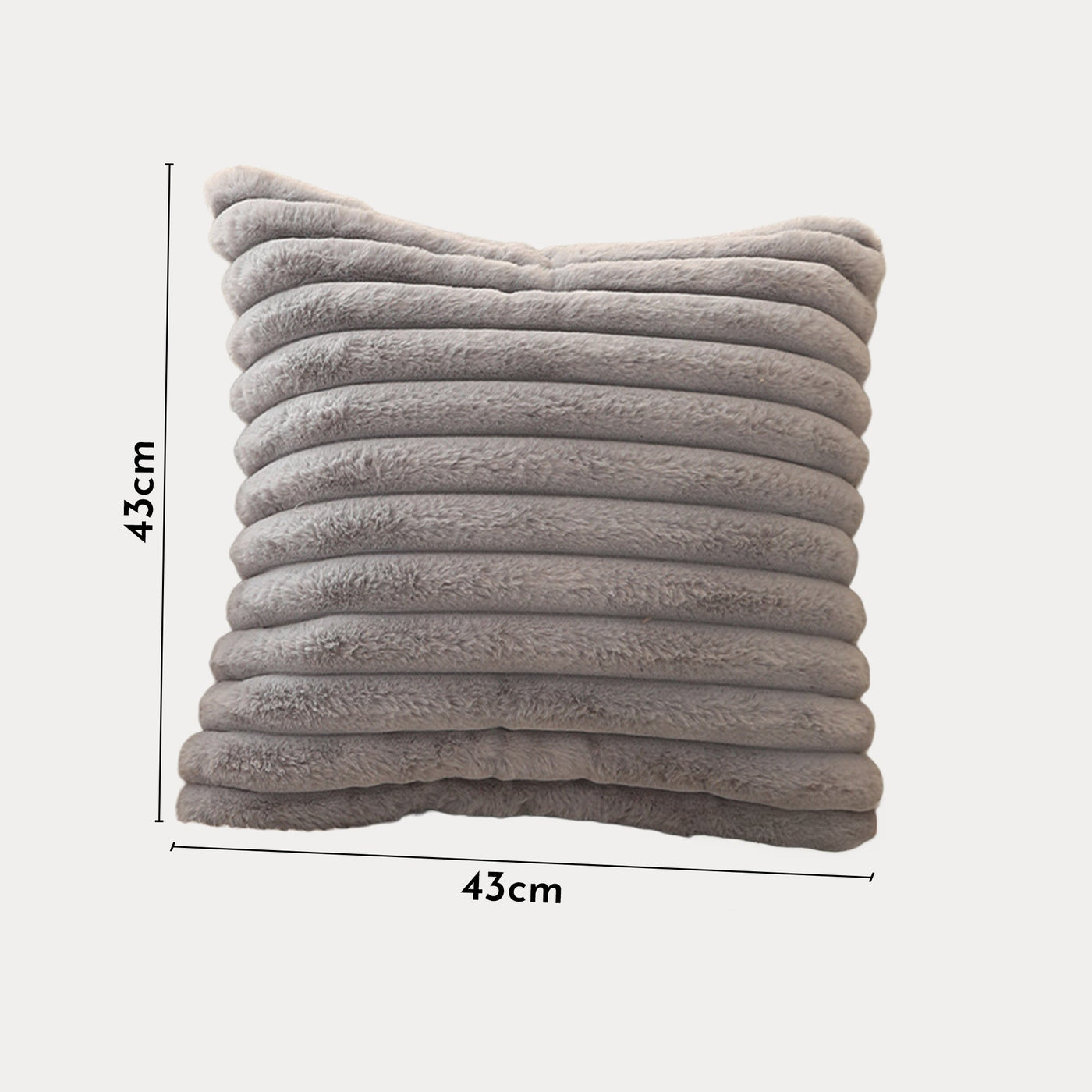STANLY Coussin carré en tissu côtelé gris 43x43 cm - Coussins - Mobilier Deco