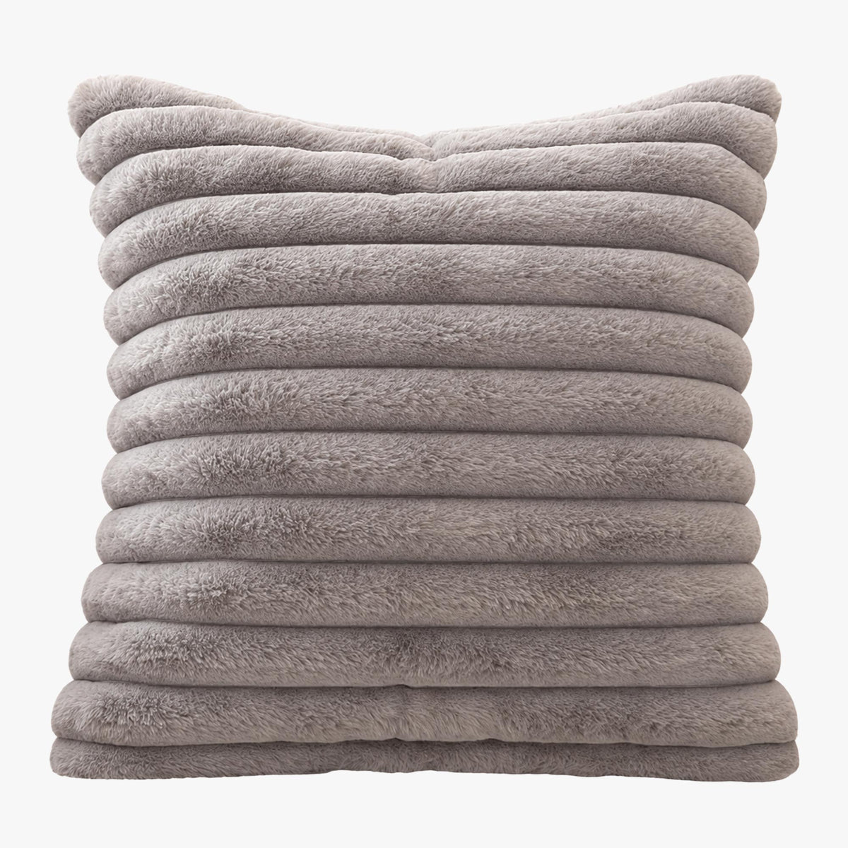 STANLY Coussin carré en tissu côtelé gris 43x43 cm - Coussins - Mobilier Deco