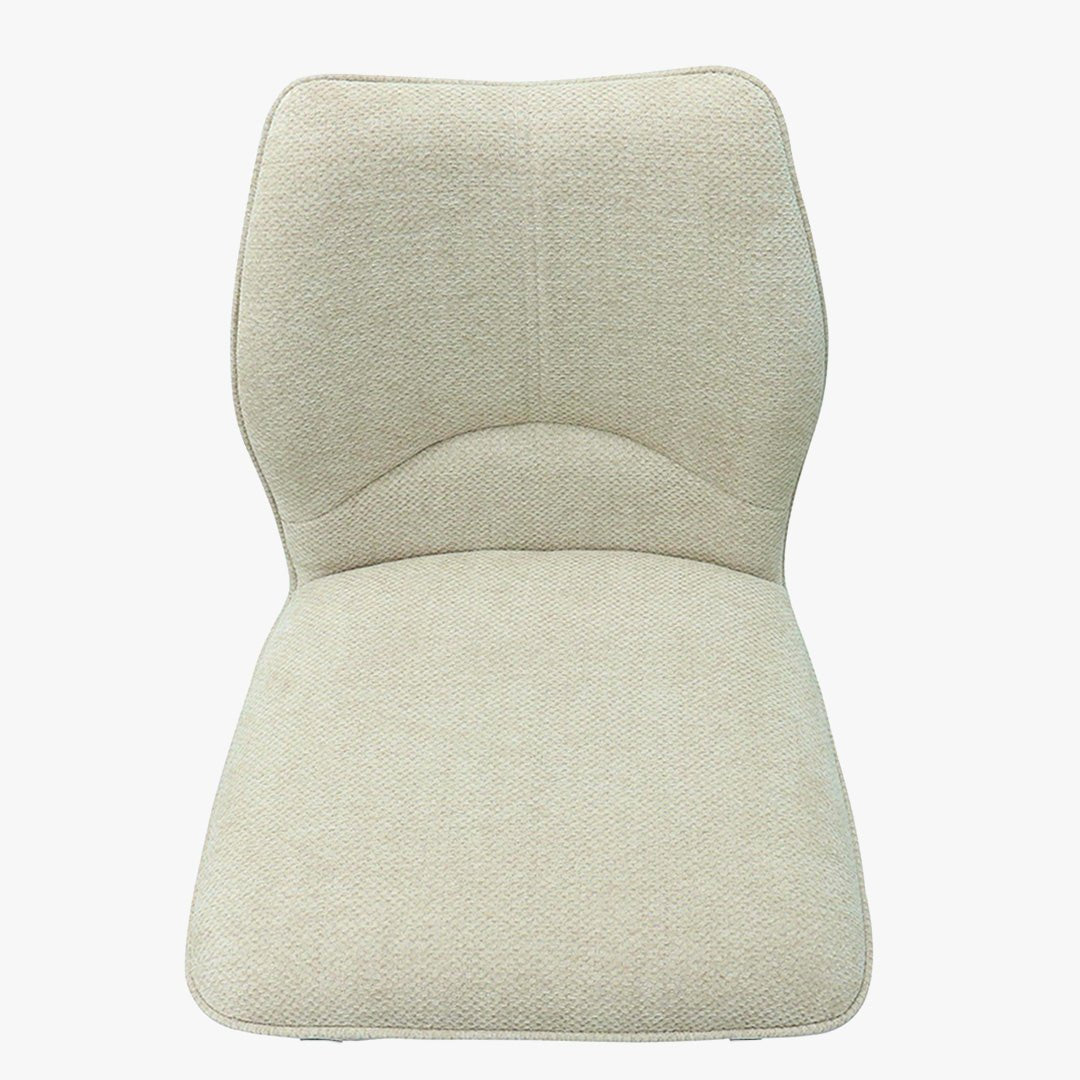 STELA Lot de 2 tabourets pivotants en tissu blanc écru piètement métal noir - Tabourets - Mobilier Deco