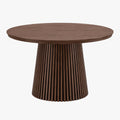 ADRIEN Table à manger ronde extensible couleur bois foncé 120-200 cm