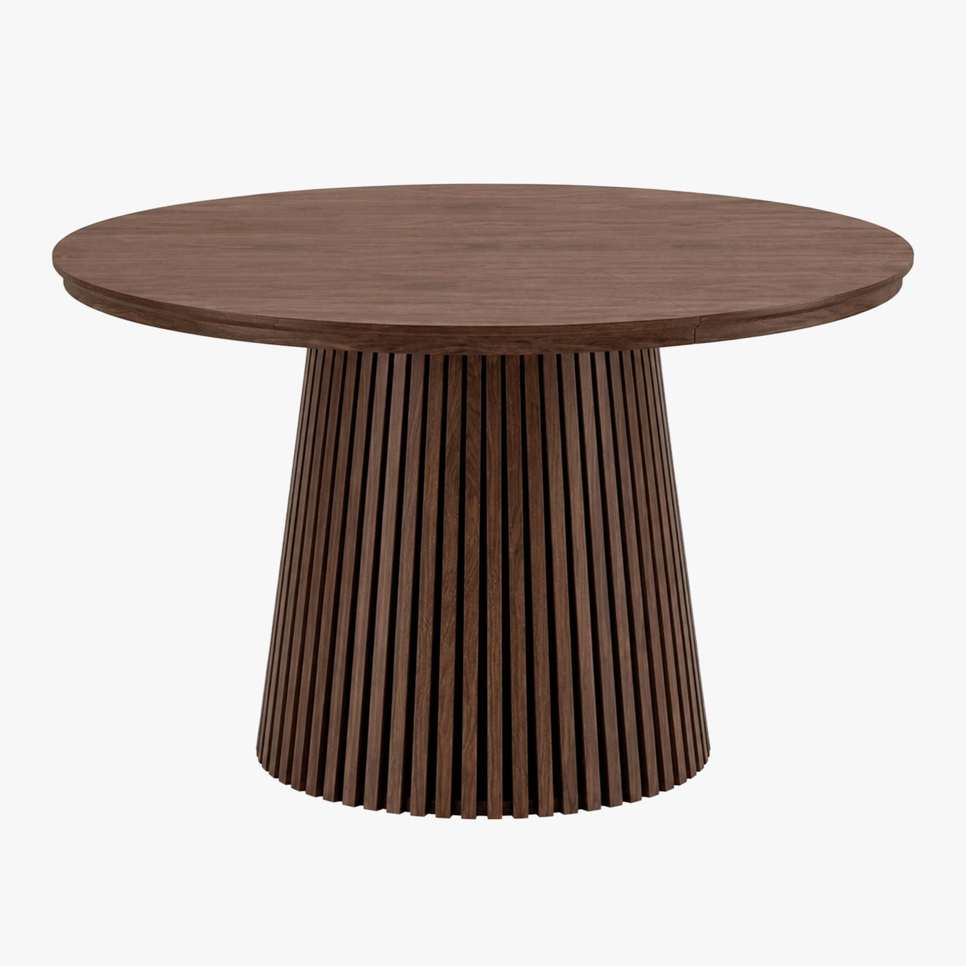 table à manger ronde extensible en MDF, de 120 à 200 cm couleur bois foncé