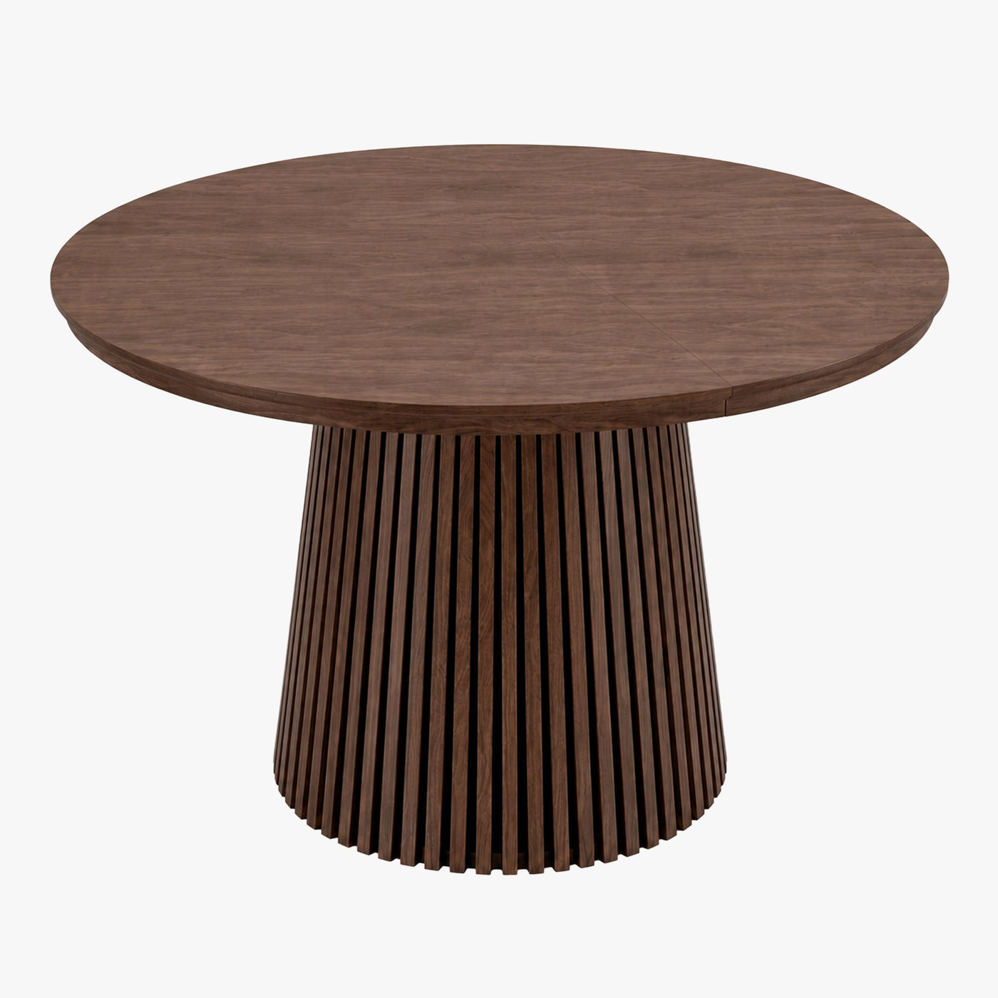 table à manger ronde extensible en MDF, de 120 à 200 cm couleur bois foncé