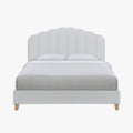 SULIA Lit double effet peau de mouton écru 140x190 cm