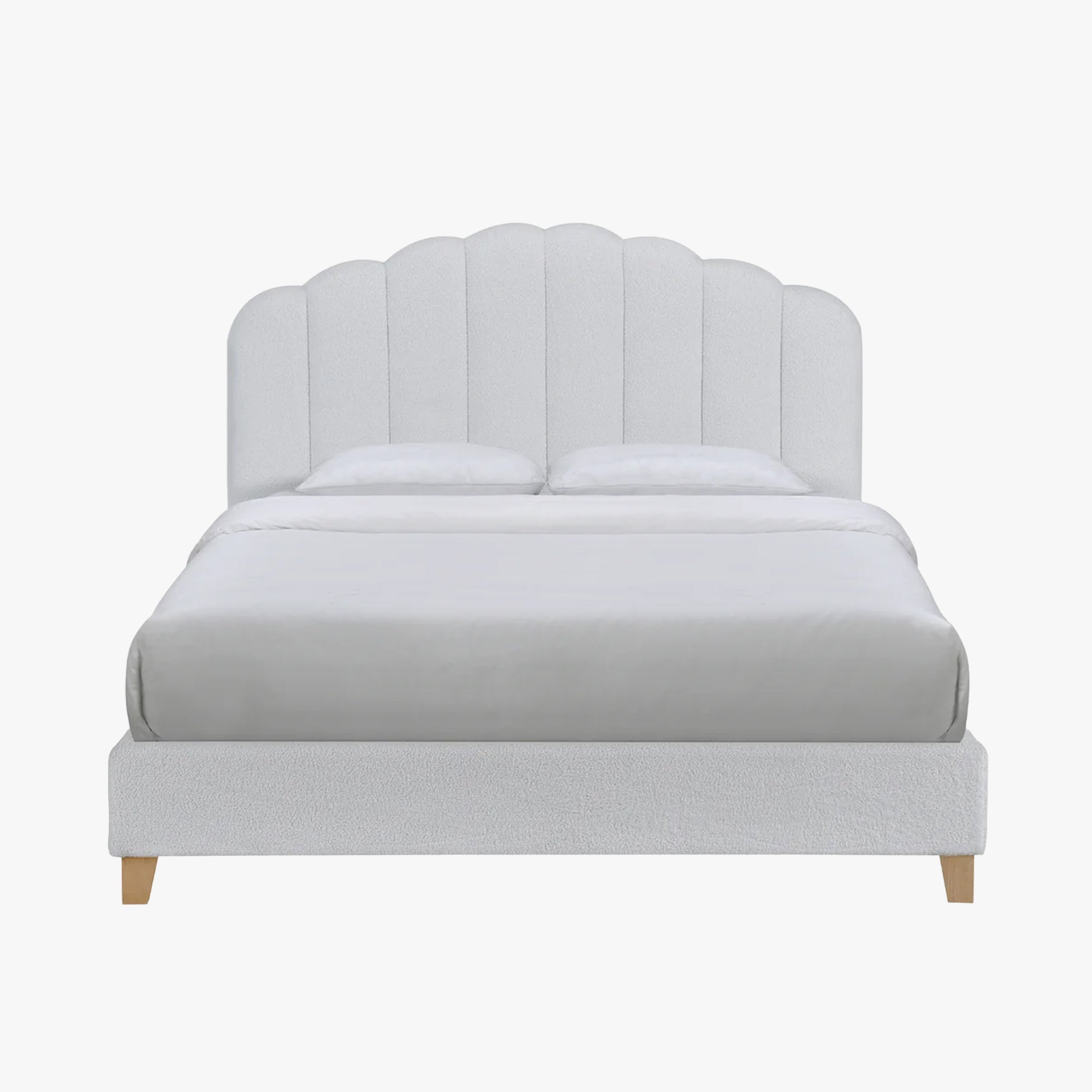 SULIA Lit double effet peau de mouton écru 140x190 cm - Lits - Mobilier Deco