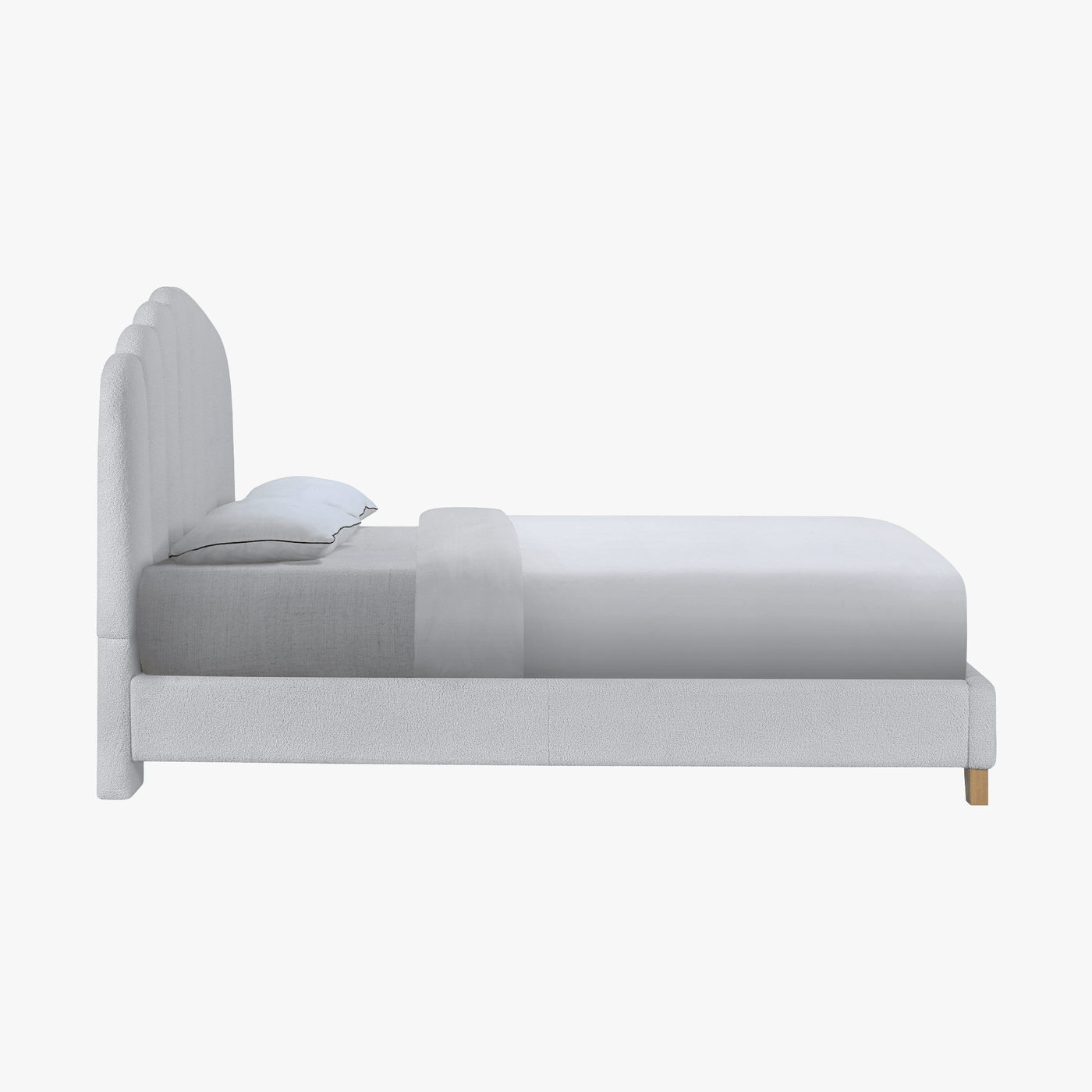 SULIA Lit double effet peau de mouton écru 140x190 cm - Lits - Mobilier Deco