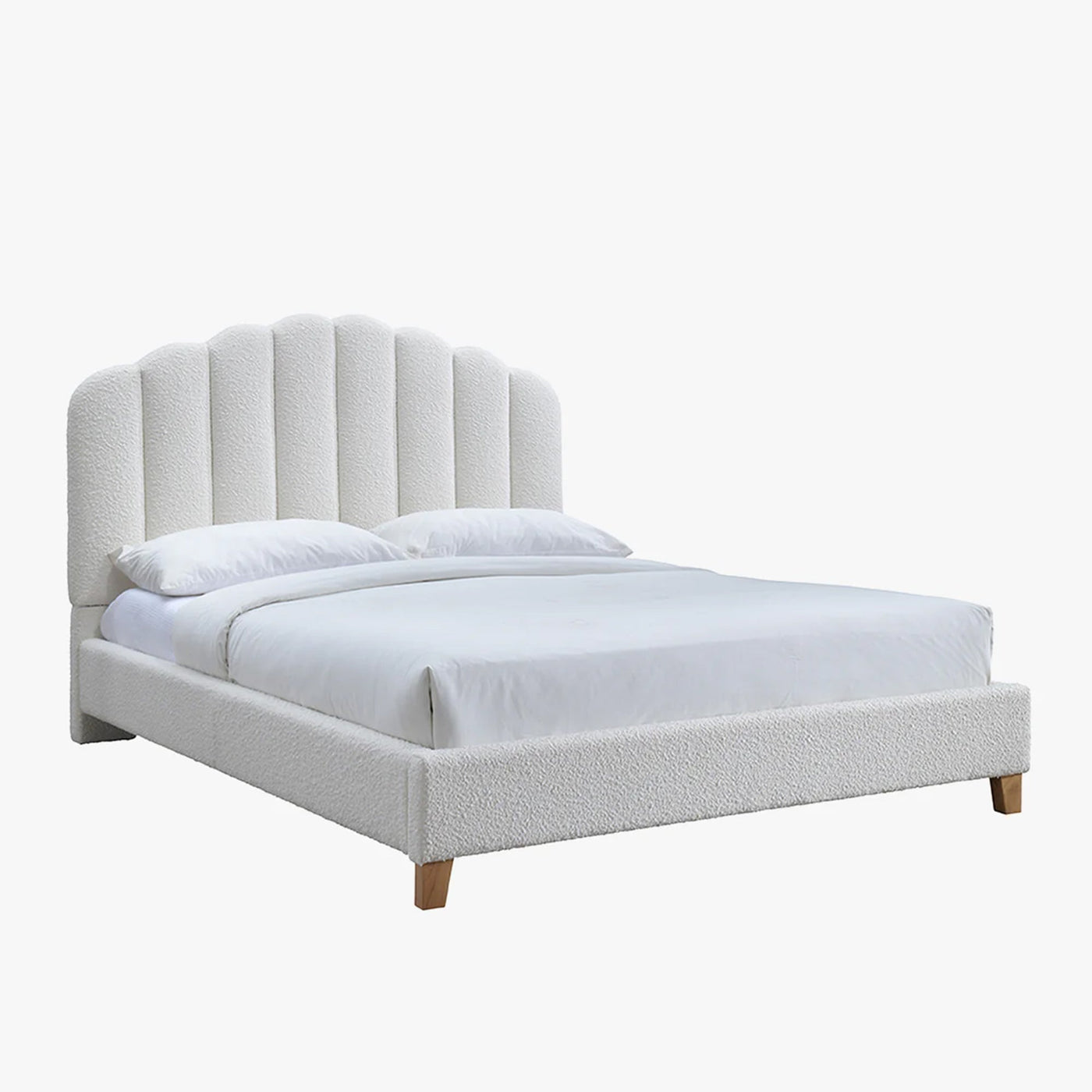 SULIA Lit double effet peau de mouton écru 140x190 cm - Lits - Mobilier Deco