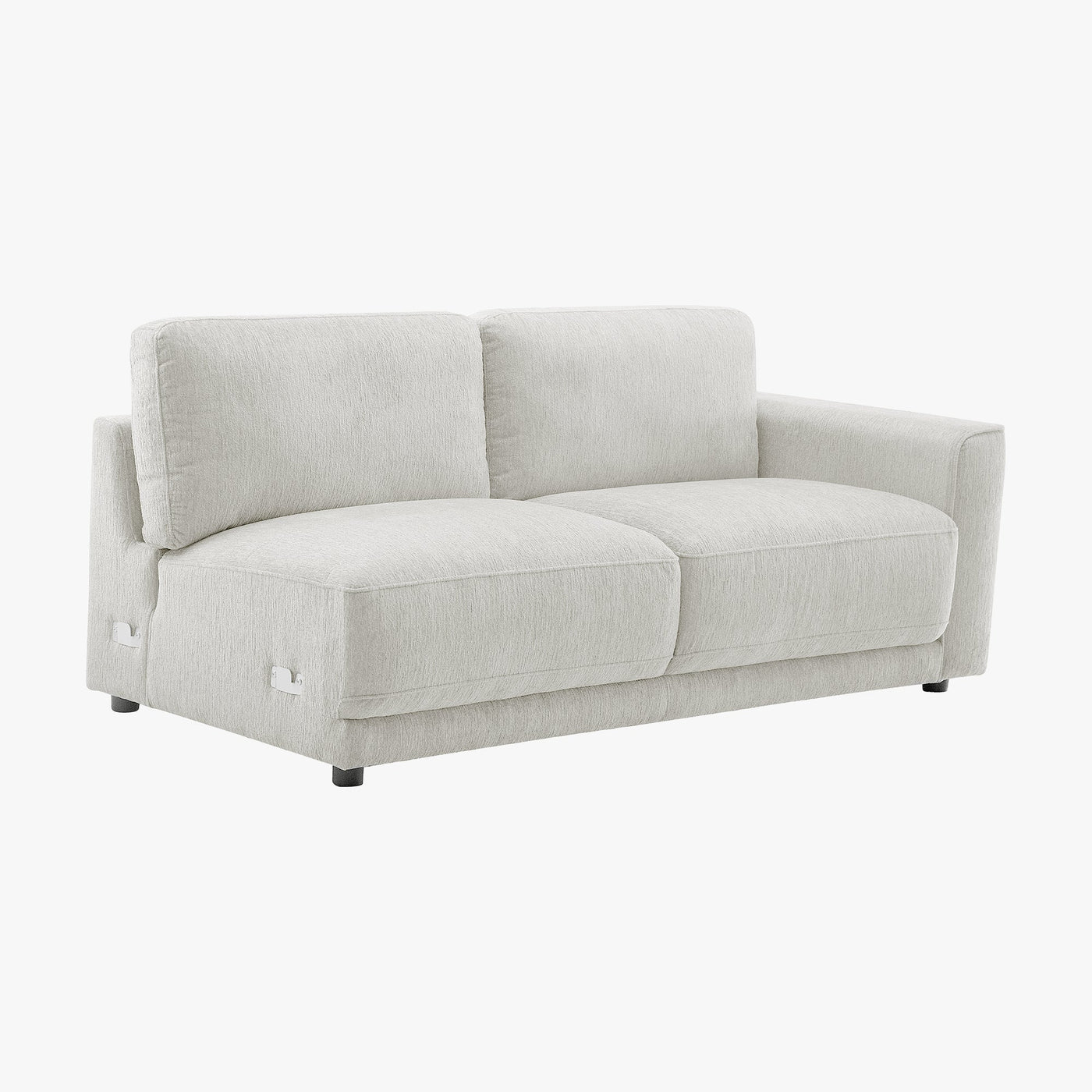 SYLAN Canapé d'angle réversible en tissu beige - Canapés d'angle - Mobilier Deco