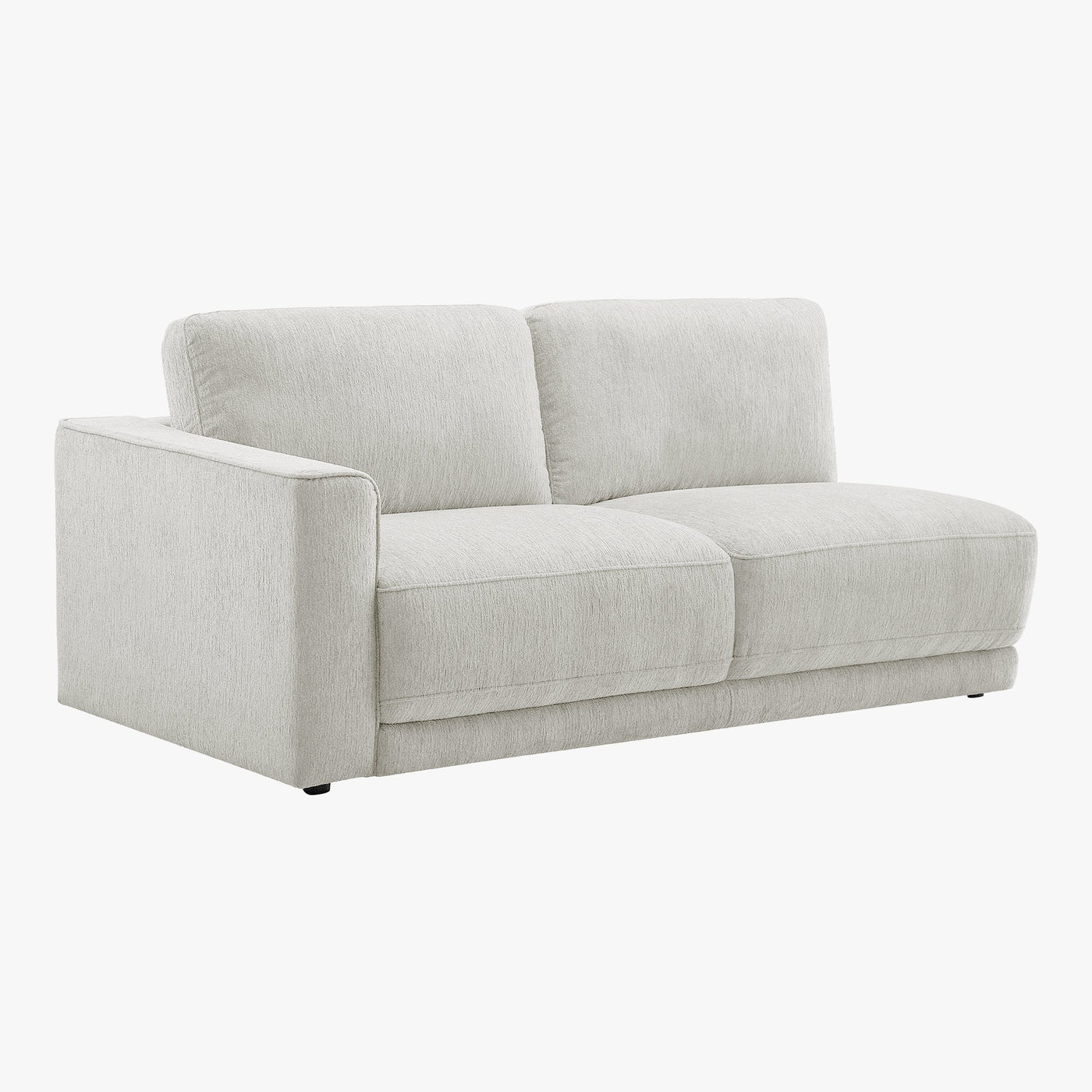 SYLAN Canapé d'angle réversible en tissu beige - Canapés d'angle - Mobilier Deco