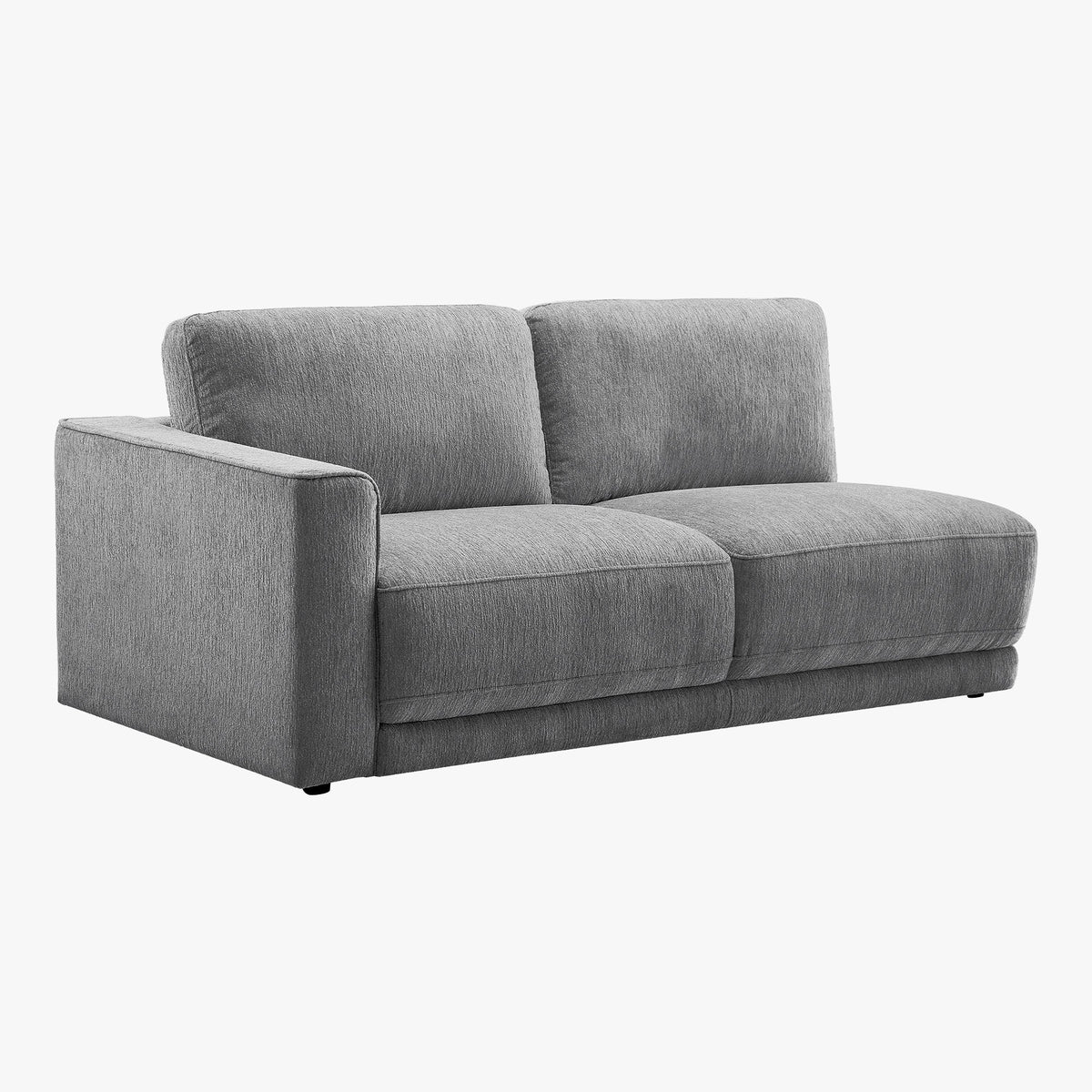 SYLAN Canapé d'angle réversible en tissu gris - Canapés d'angle - Mobilier Deco