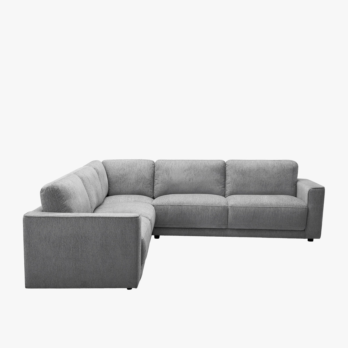 SYLAN Canapé d'angle réversible en tissu gris - Canapés d'angle - Mobilier Deco