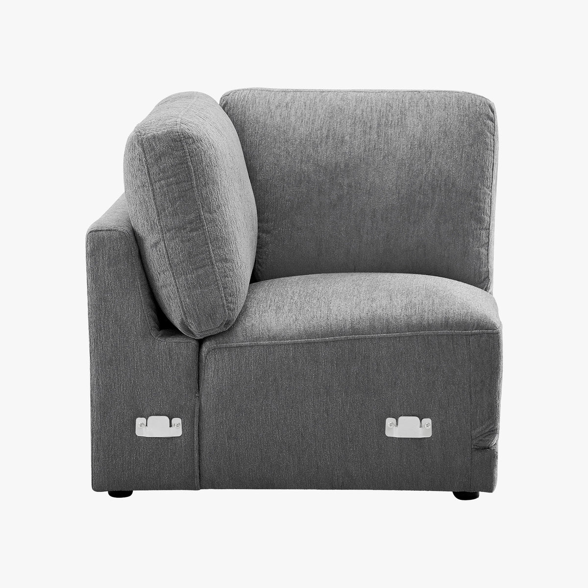 SYLAN Canapé d'angle réversible en tissu gris - Canapés d'angle - Mobilier Deco