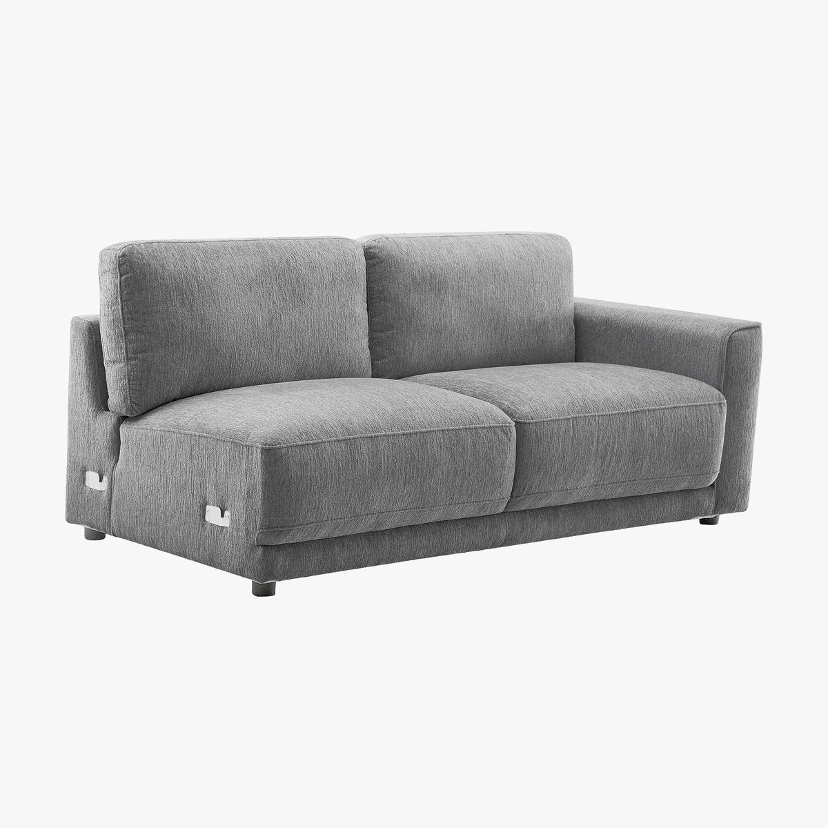 SYLAN Canapé d'angle réversible en tissu gris - Canapés d'angle - Mobilier Deco