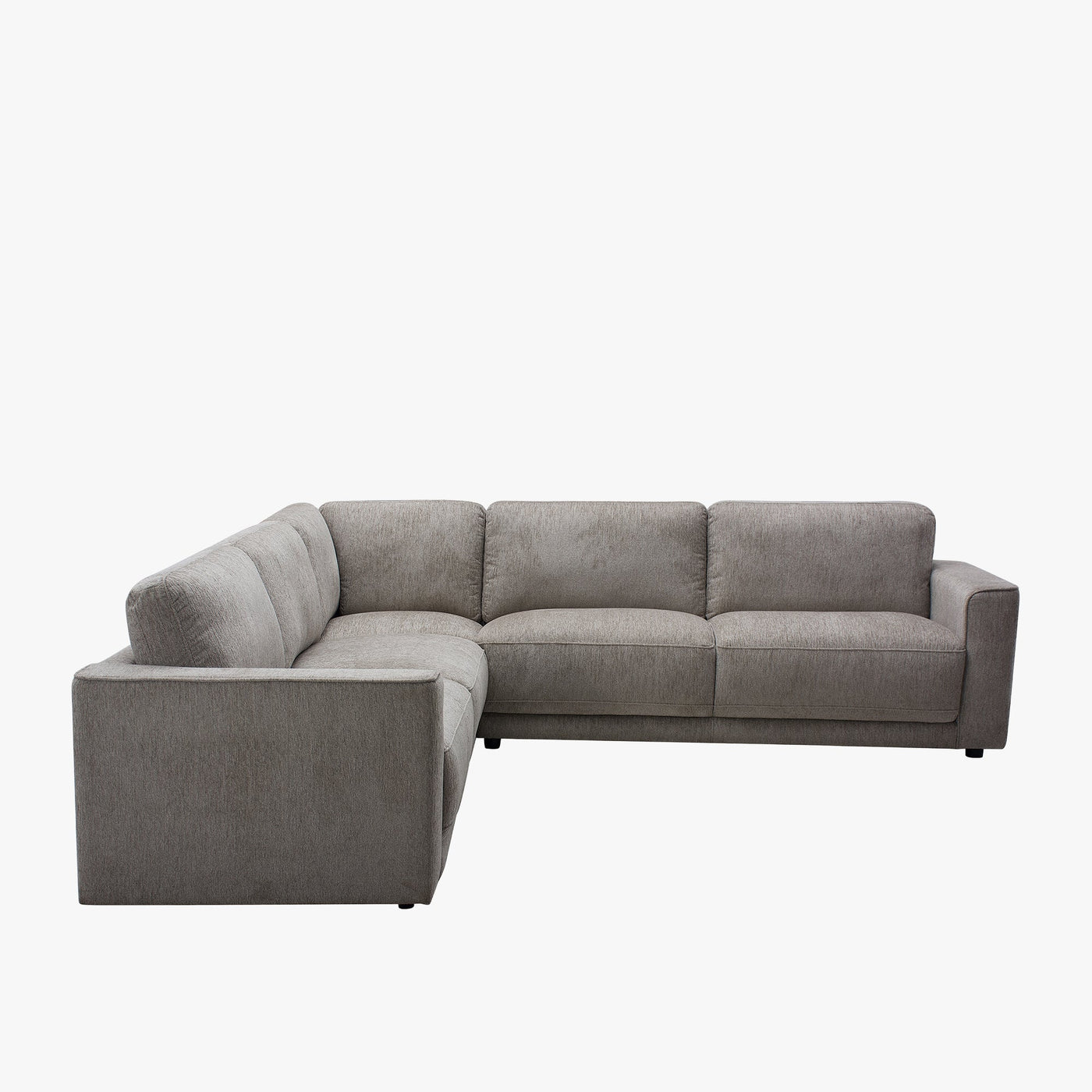 SYLAN Canapé d'angle réversible en tissu taupe - Canapés d'angle - Mobilier Deco