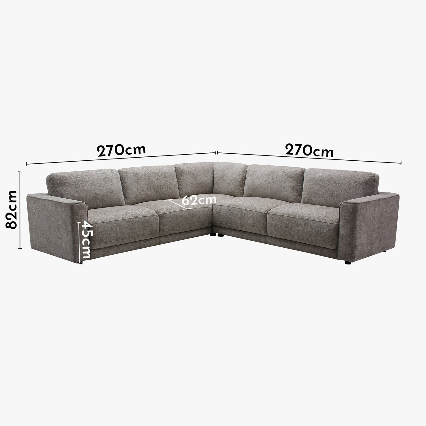 SYLAN Canapé d'angle réversible en tissu taupe - Canapés d'angle - Mobilier Deco