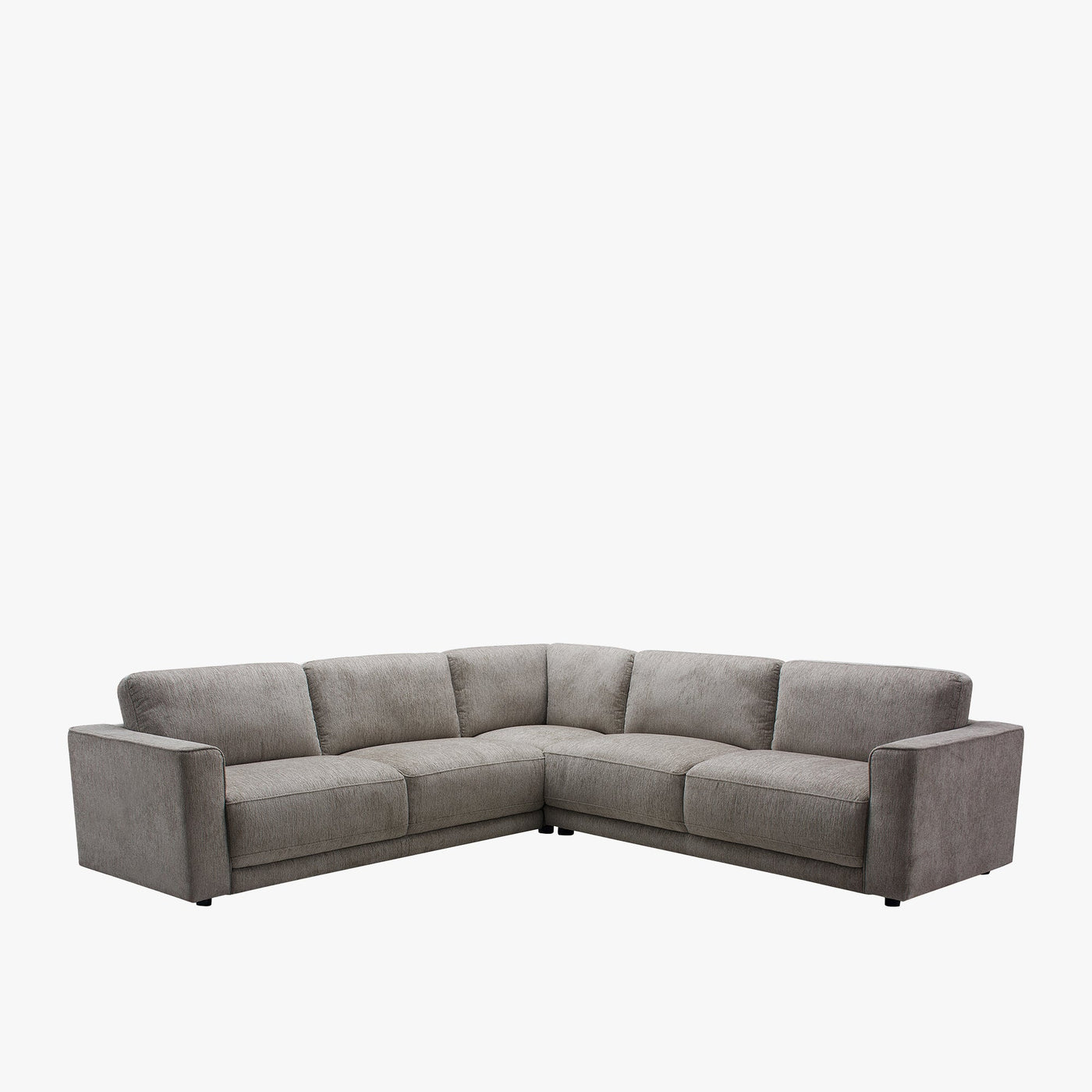SYLAN Canapé d'angle réversible en tissu taupe - Canapés d'angle - Mobilier Deco