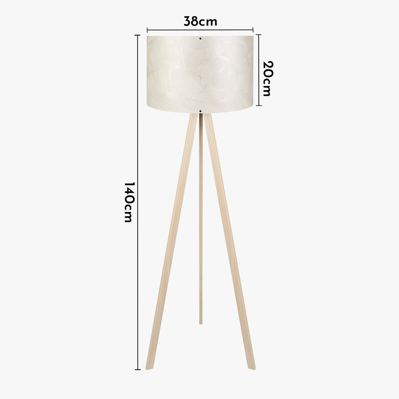 SYMO Lampe sur pieds avec abat jour en PVC beige pieds couleur bois clair - Luminaires - Mobilier Deco