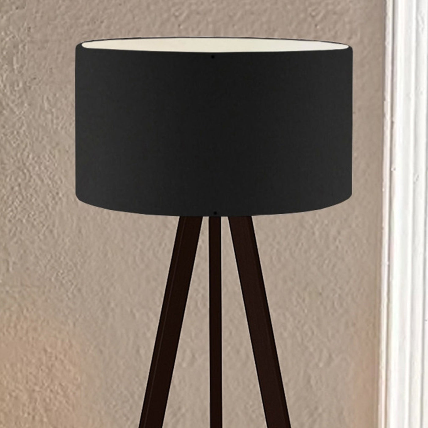 SYMO Lampe sur pieds avec abat jour en PVC noir - Luminaires - Mobilier Deco